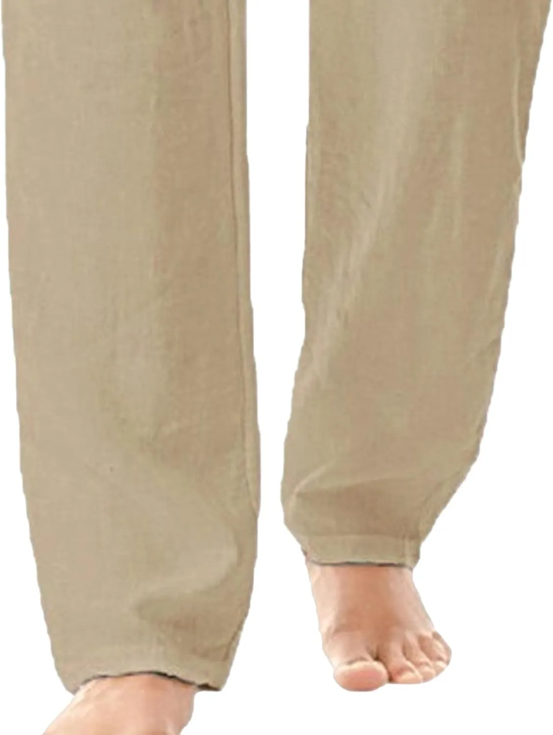 Men's Casual Elastic Waist Lantern Pants Lightweight Linen Lounge Trousers Classic Jogger Yoga Loose Chinos