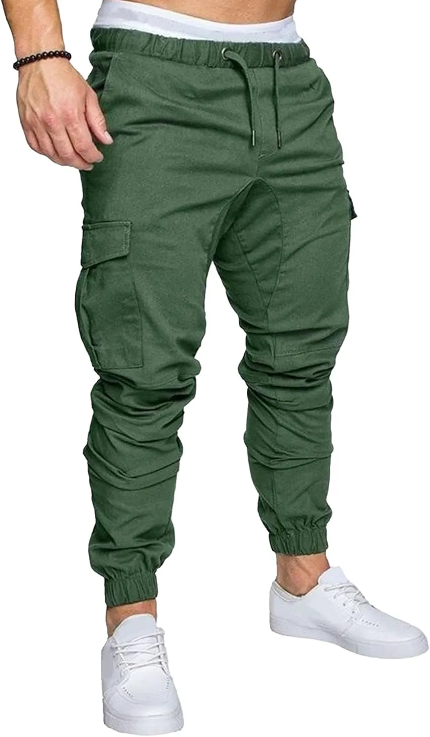 Mens Cotton Gym Sweatpants Trousers Casual Joggers Pants with Pockets Running Workout Hiking Chinos