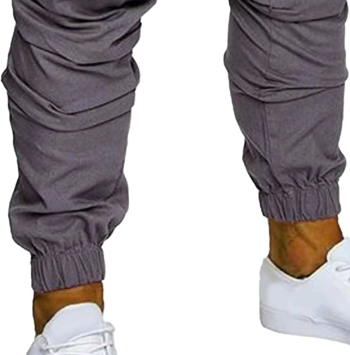 Mens Cotton Gym Sweatpants Trousers Casual Joggers Pants with Pockets Running Workout Hiking Chinos