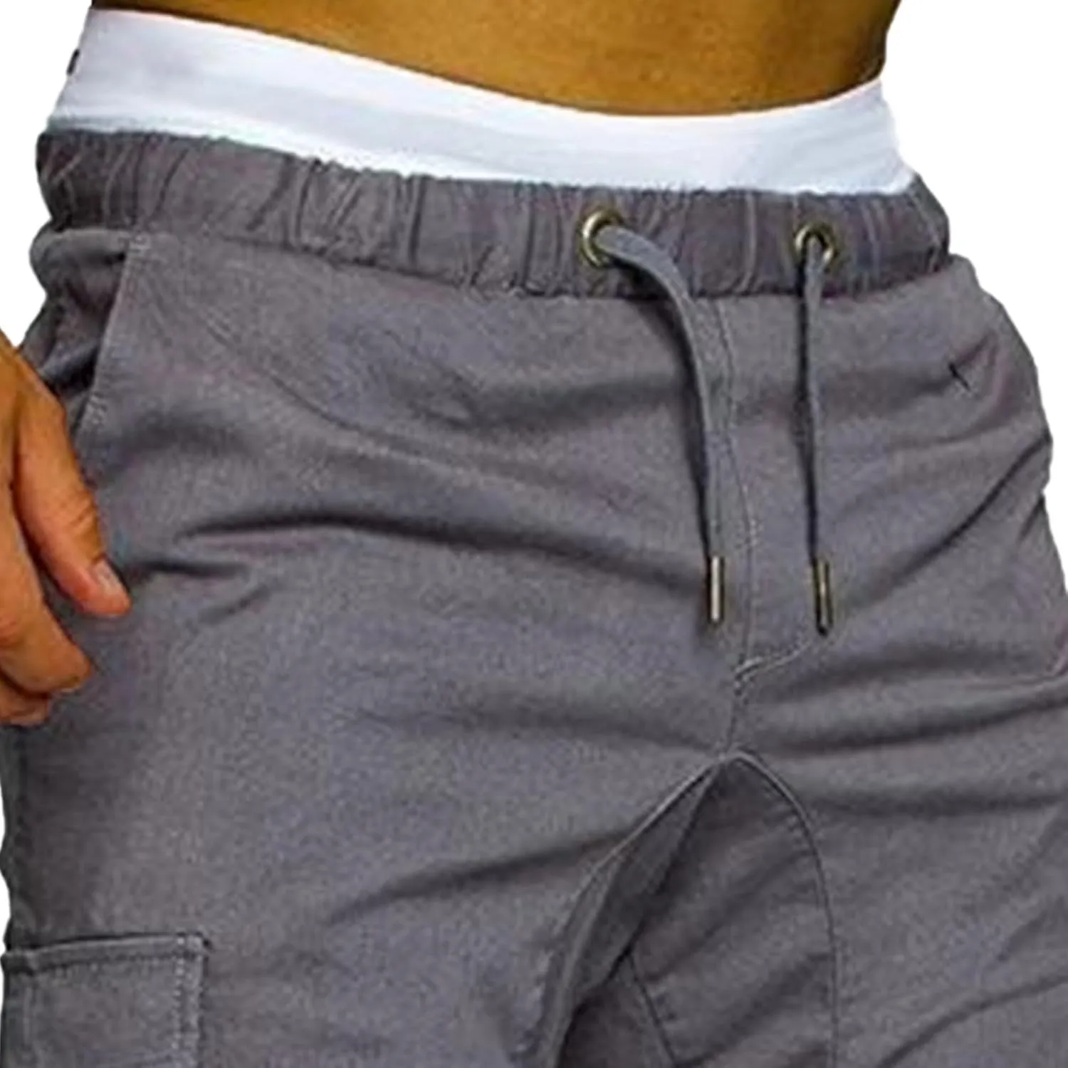 Mens Cotton Gym Sweatpants Trousers Casual Joggers Pants with Pockets Running Workout Hiking Chinos