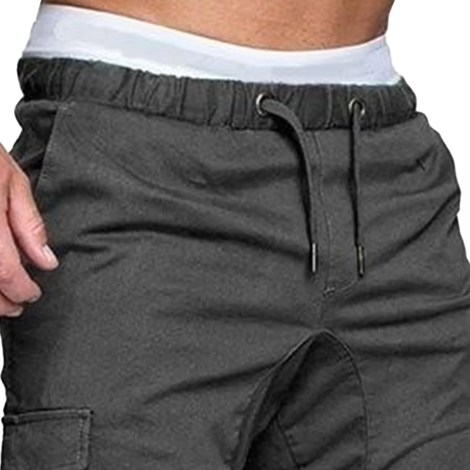 Mens Cotton Gym Sweatpants Trousers Casual Joggers Pants with Pockets Running Workout Hiking Chinos