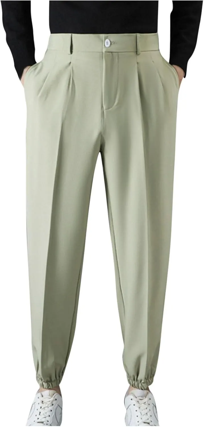 Mens Dress Pants Stretch Tapered Golf Joggers with Belt Loops Slim Fit Casual Business Travel Work Sweatpants 2025