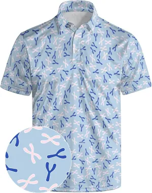 Mens Golf Polo Shirts - Hawaiian Print Golf Shirt for Men Quick-Dry Moisture Wicking Casual Breathable Polo Shirt