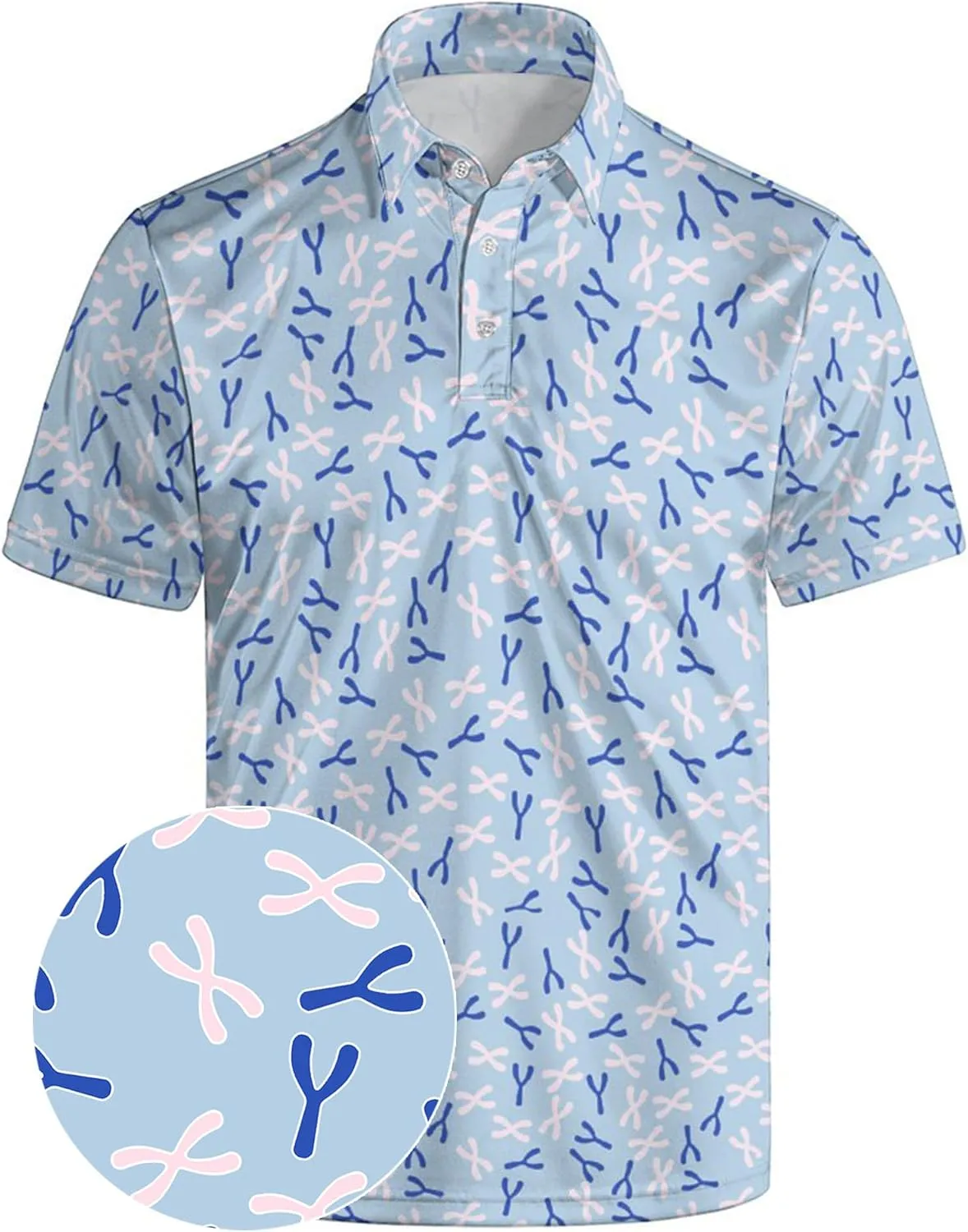 Mens Golf Polo Shirts - Hawaiian Print Golf Shirt for Men Quick-Dry Moisture Wicking Casual Breathable Polo Shirt