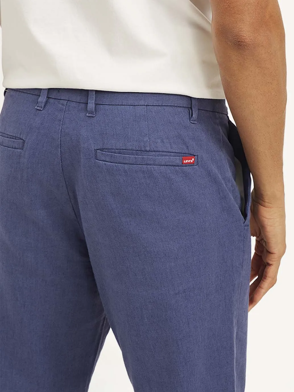 Men's Indigo Authentic Straight Fit Linen Chino Pants
