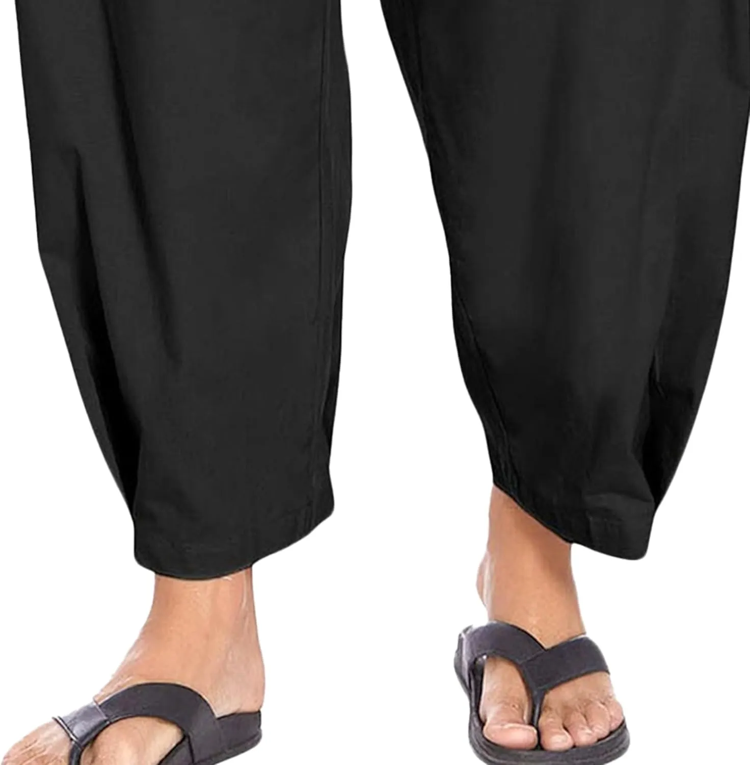 Men's Lightweight Linen Lounge Lantern Pants Classic Jogger Yoga Loose Chinos Casual Elastic Waist Trousers