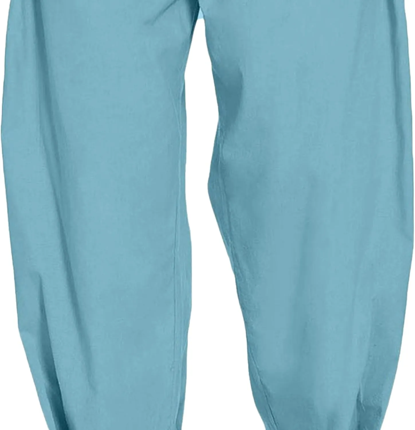 Men's Lightweight Linen Lounge Lantern Pants Classic Jogger Yoga Loose Chinos Casual Elastic Waist Trousers
