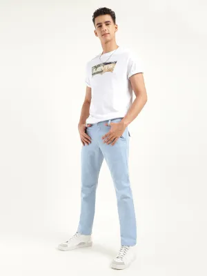 Men's Slim Fit Blue Chino Trousers