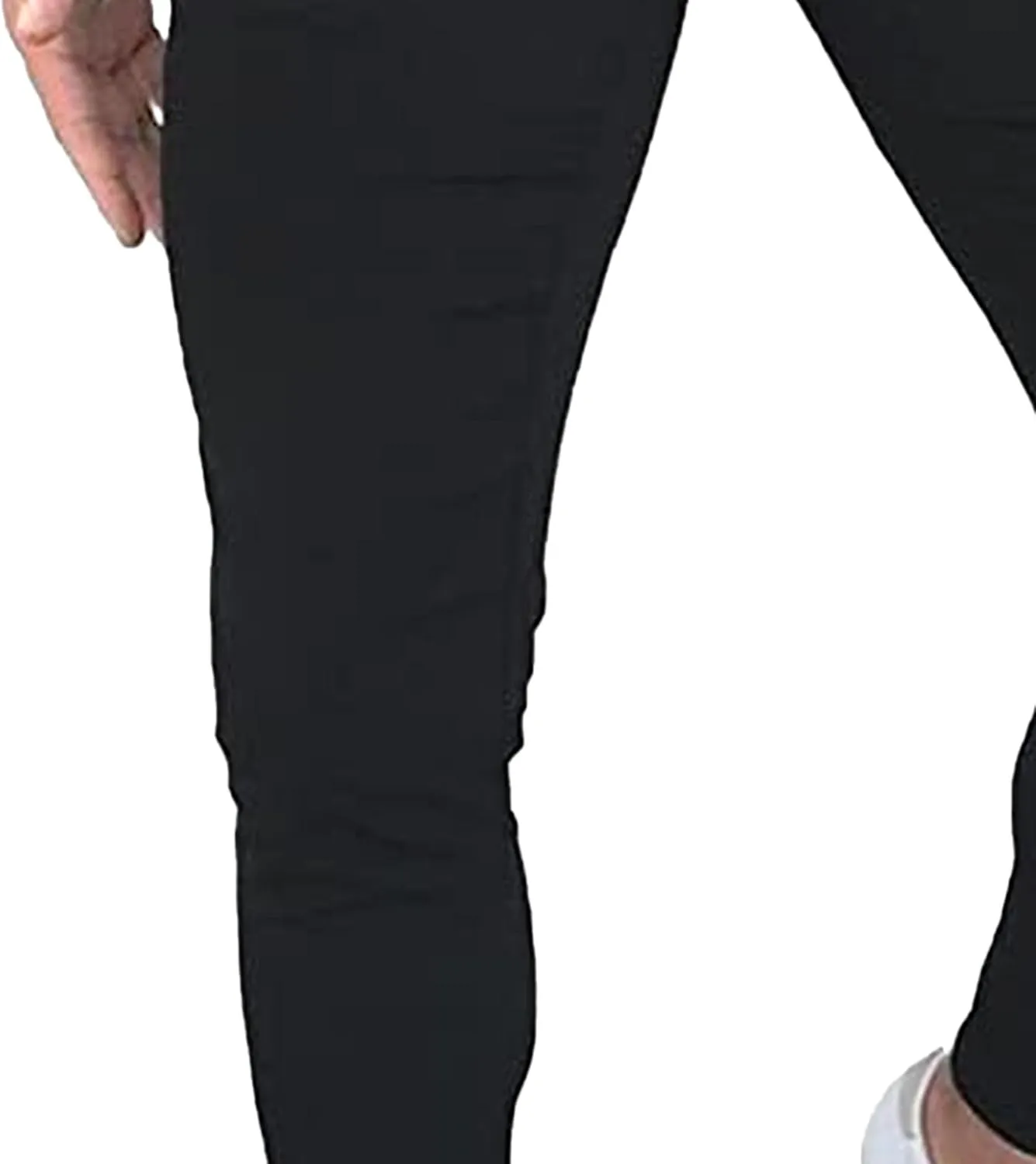 Men's Slim Fit Plaid Pencil Pants Chinos Flat Front Tapered Trousers Casual Business Sports Dress Pants