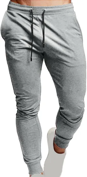 Men's Sport Pant Outdoor Workout Gym Training Jogger Trousers Slim Fit Breathable Drawstring Tapered Pant with Pocket