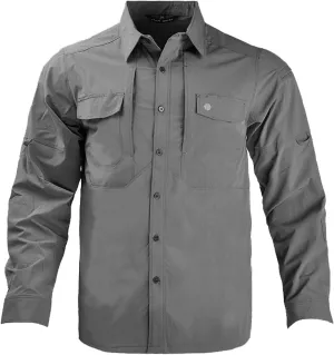Men's Tactical Shirts Breathable Quick Dry Long Sleeve Fishing Shirt Sun Protection Outdoor Lightweight Button-Up Work Shirt