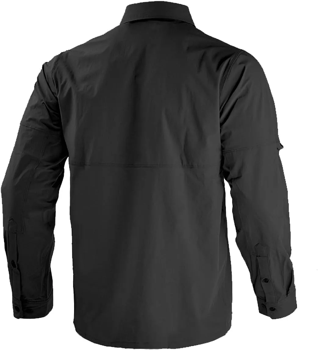 Men's Tactical Shirts Breathable Quick Dry Long Sleeve Fishing Shirt Sun Protection Outdoor Lightweight Button-Up Work Shirt