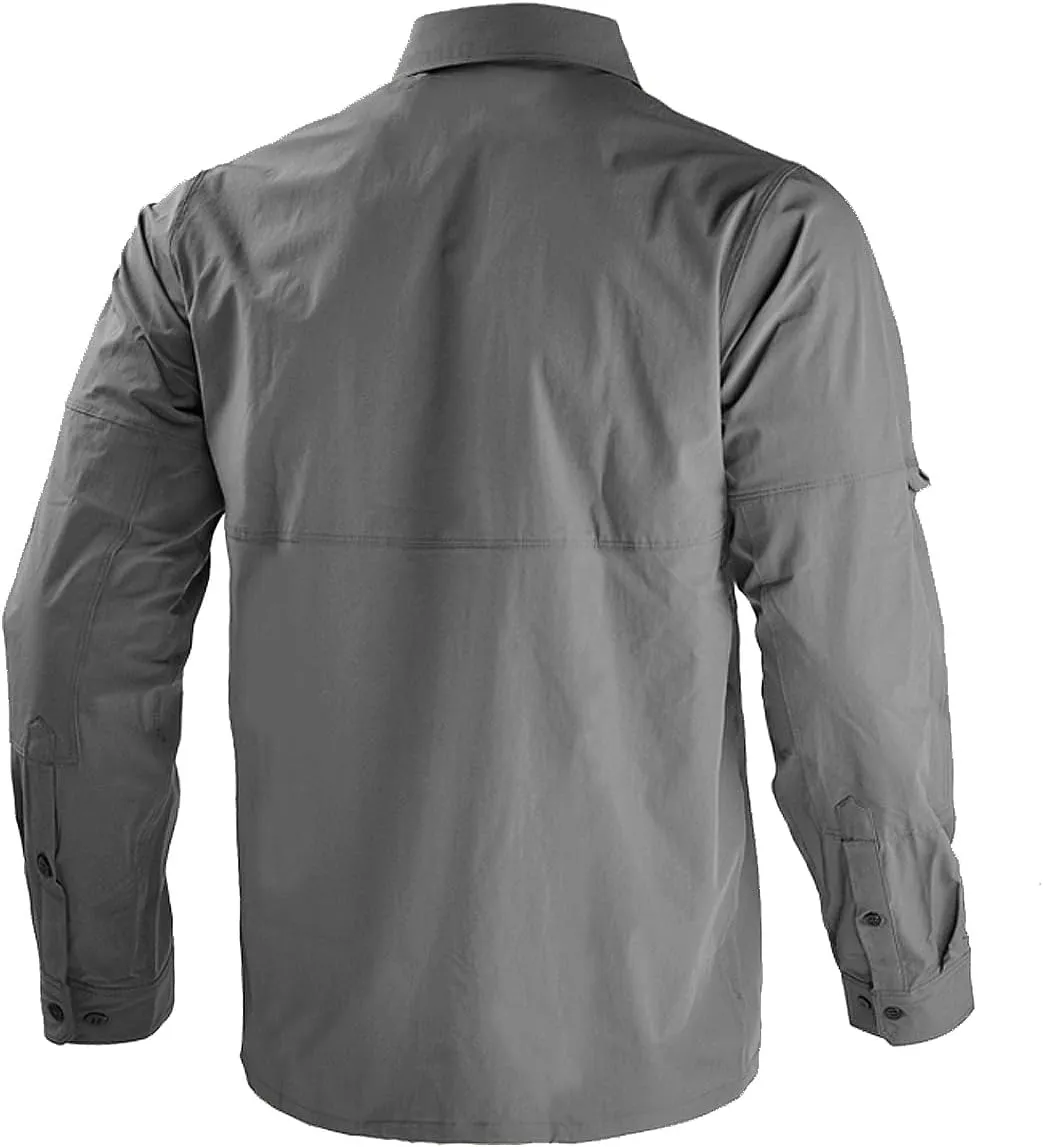Men's Tactical Shirts Breathable Quick Dry Long Sleeve Fishing Shirt Sun Protection Outdoor Lightweight Button-Up Work Shirt