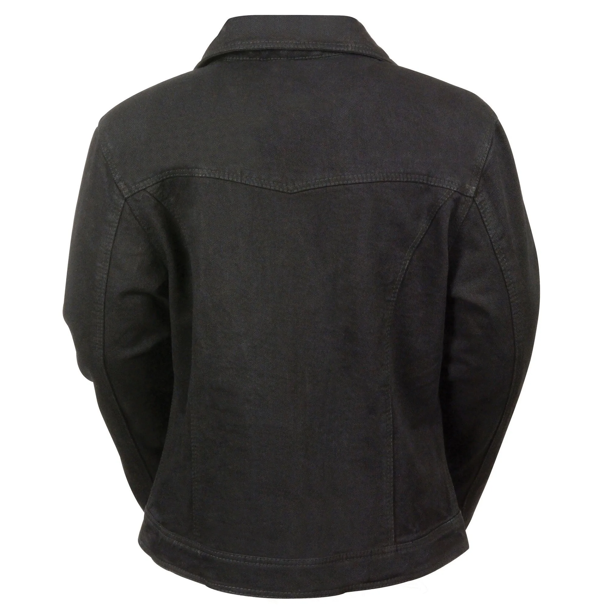 Milwaukee Leather MDL2000 Ladies Black Denim Jacket with Studded Spikes