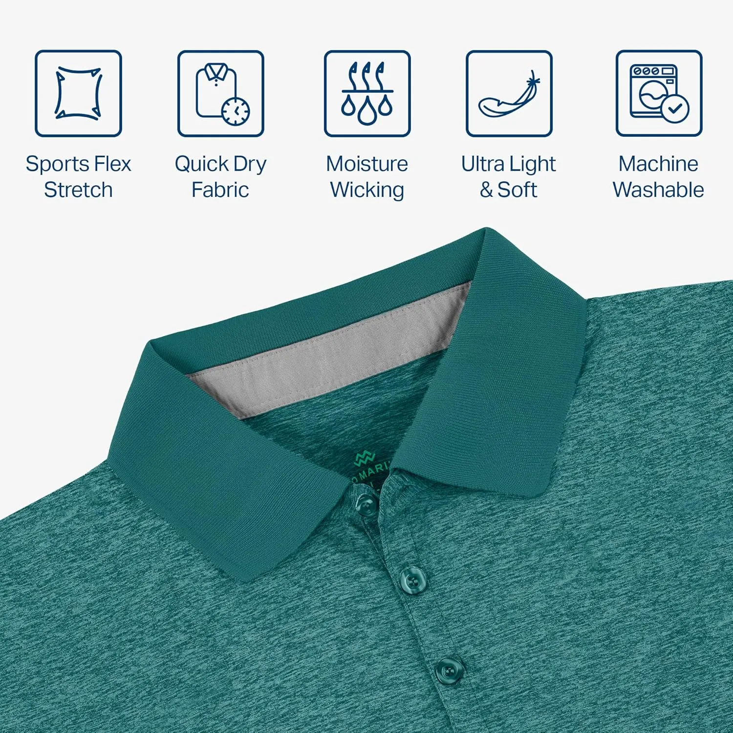 Mio Marino Golf Polo Shirts for Men - Dry Fit - Ultra-Thin Breathable Fabric