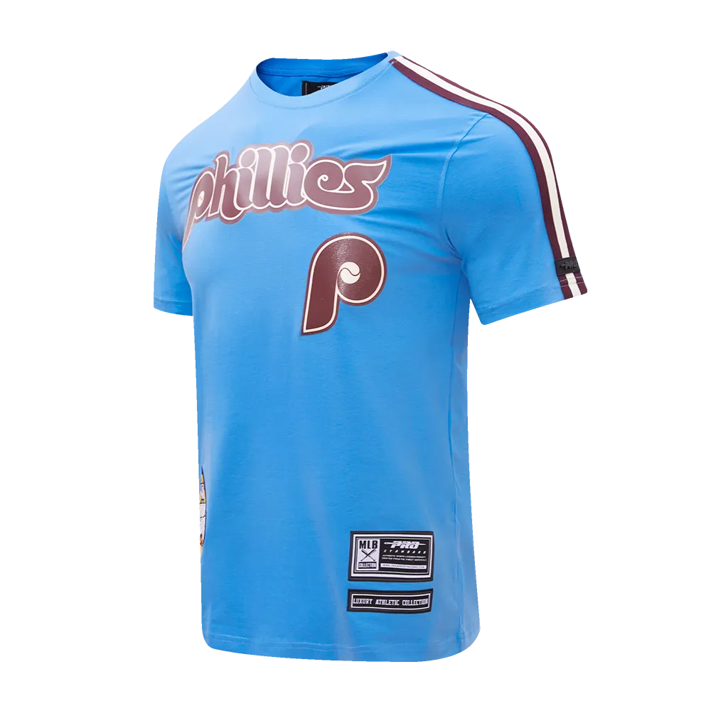 MLB PHILADELPHIA PHILLIES LOGO PRO TEAM MEN'S TAPING TOP (UNIVERSITY BLUE/ WINE)