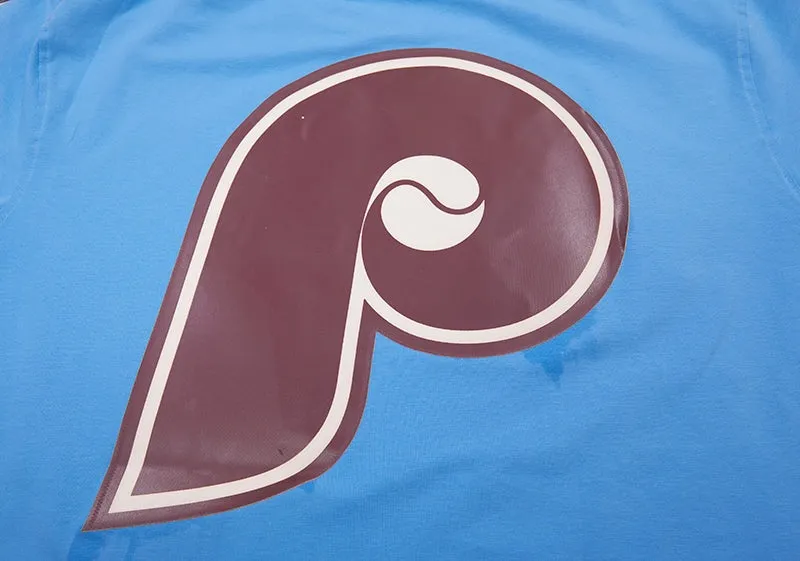 MLB PHILADELPHIA PHILLIES LOGO PRO TEAM MEN'S TAPING TOP (UNIVERSITY BLUE/ WINE)
