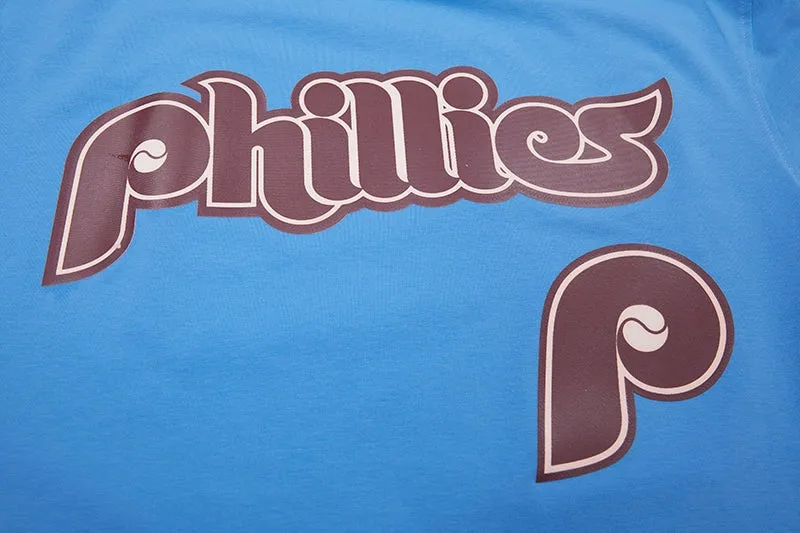 MLB PHILADELPHIA PHILLIES LOGO PRO TEAM MEN'S TAPING TOP (UNIVERSITY BLUE/ WINE)