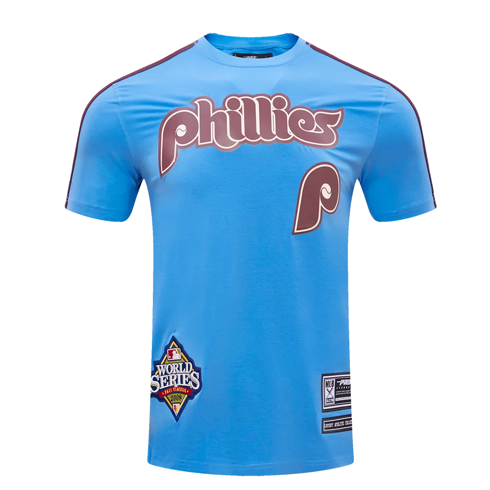 MLB PHILADELPHIA PHILLIES LOGO PRO TEAM MEN'S TAPING TOP (UNIVERSITY BLUE/ WINE)