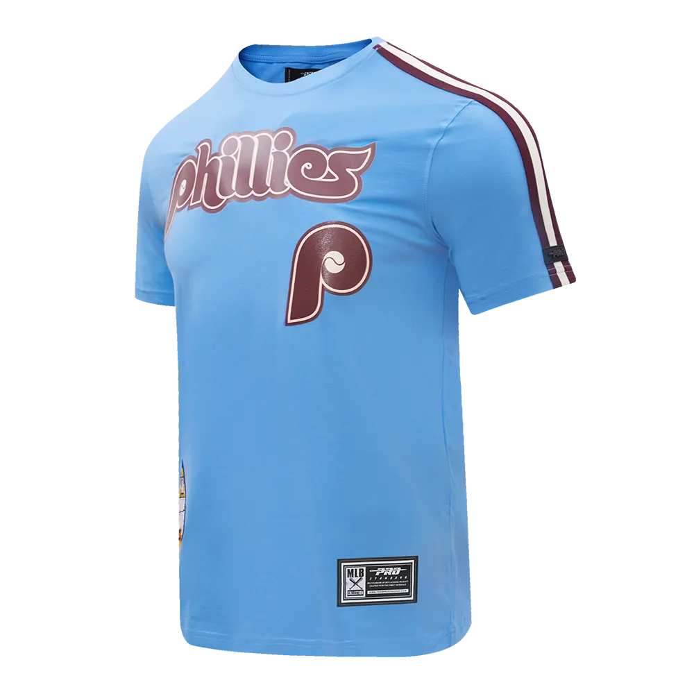 MLB PHILADELPHIA PHILLIES LOGO PRO TEAM MEN'S TAPING TOP (UNIVERSITY BLUE/ WINE)