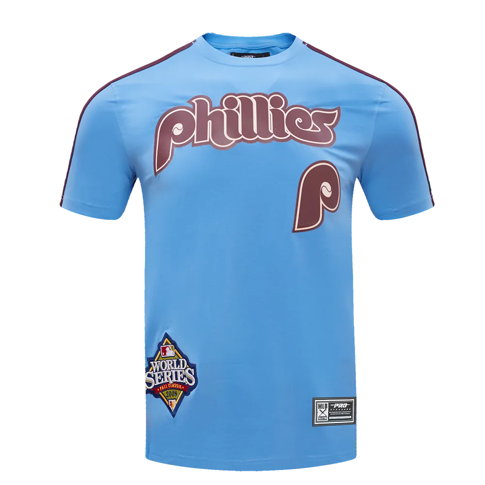MLB PHILADELPHIA PHILLIES LOGO PRO TEAM MEN'S TAPING TOP (UNIVERSITY BLUE/ WINE)