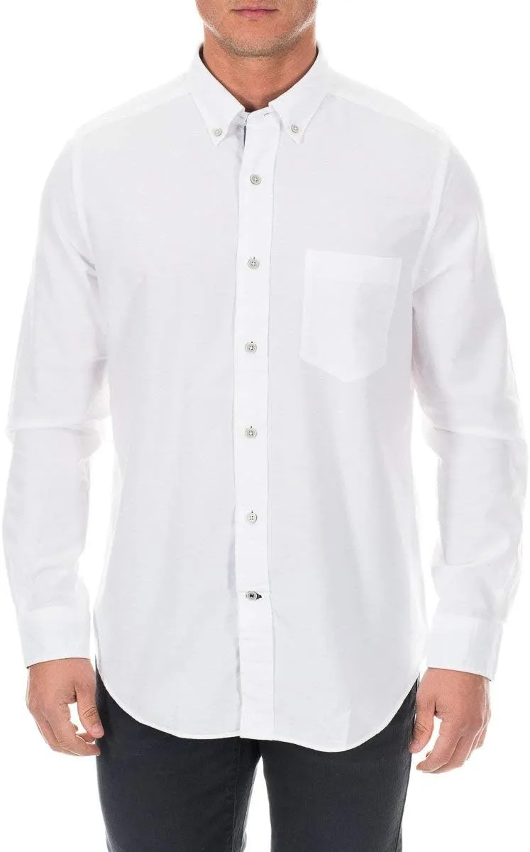 Nautica Men's Long Sleeve Button Down Solid Oxford Shirt