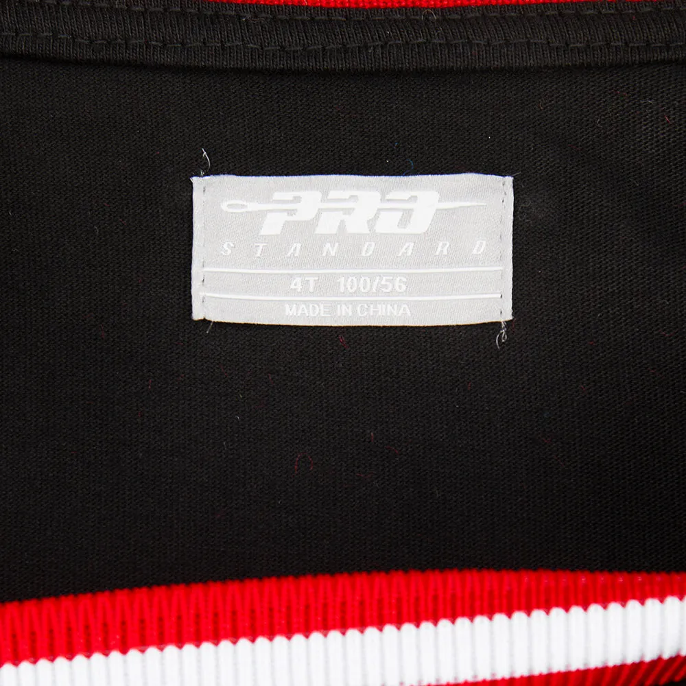 NBA CHICAGO BULLS CLASSIC TODDLER BOYS SHORT SLEEVE STRIPED RIB TEE (BLACK/RED)