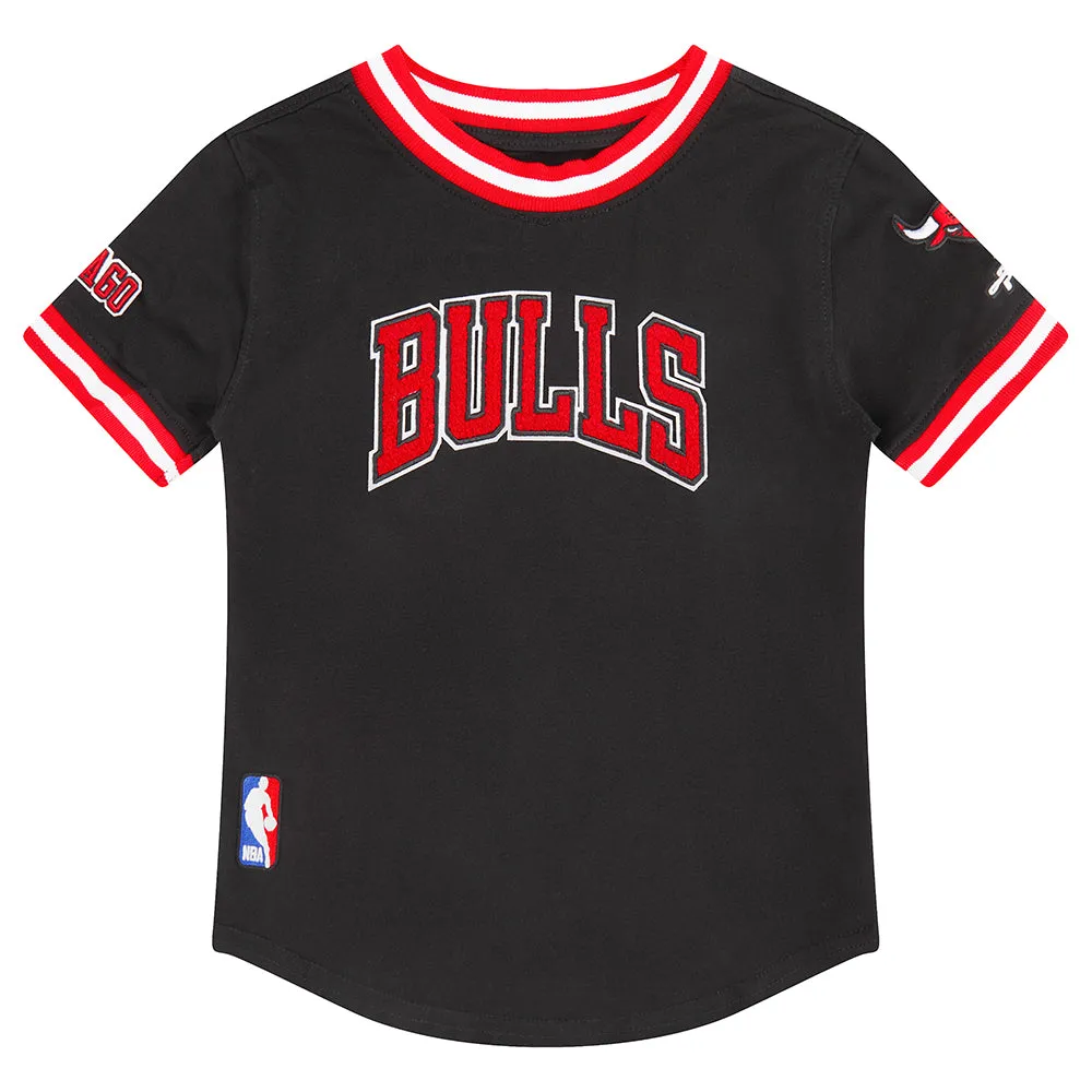 NBA CHICAGO BULLS CLASSIC TODDLER BOYS SHORT SLEEVE STRIPED RIB TEE (BLACK/RED)
