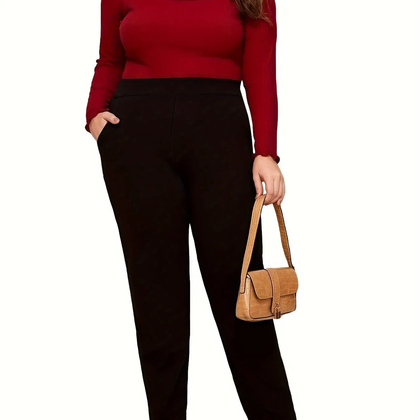 Plus Size Solid Straight Leg Trousers - Elevate Your Wardrobe with Effortless Elegance