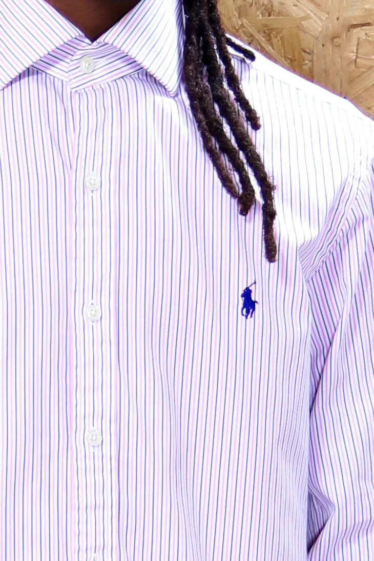 Polo Ralph Lauren Pink and White Striped Shirt