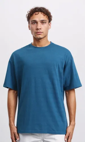 R208459 - Self Striped Regular Short Sleeves Tee - Petroleum