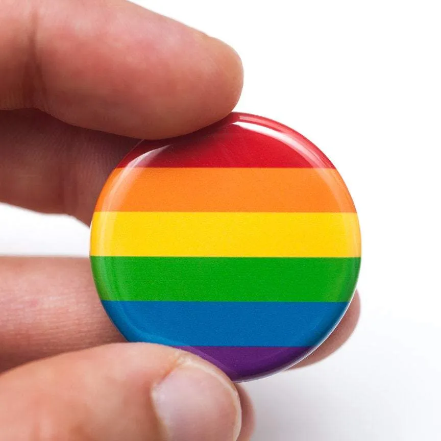 Rainbow pride flag button