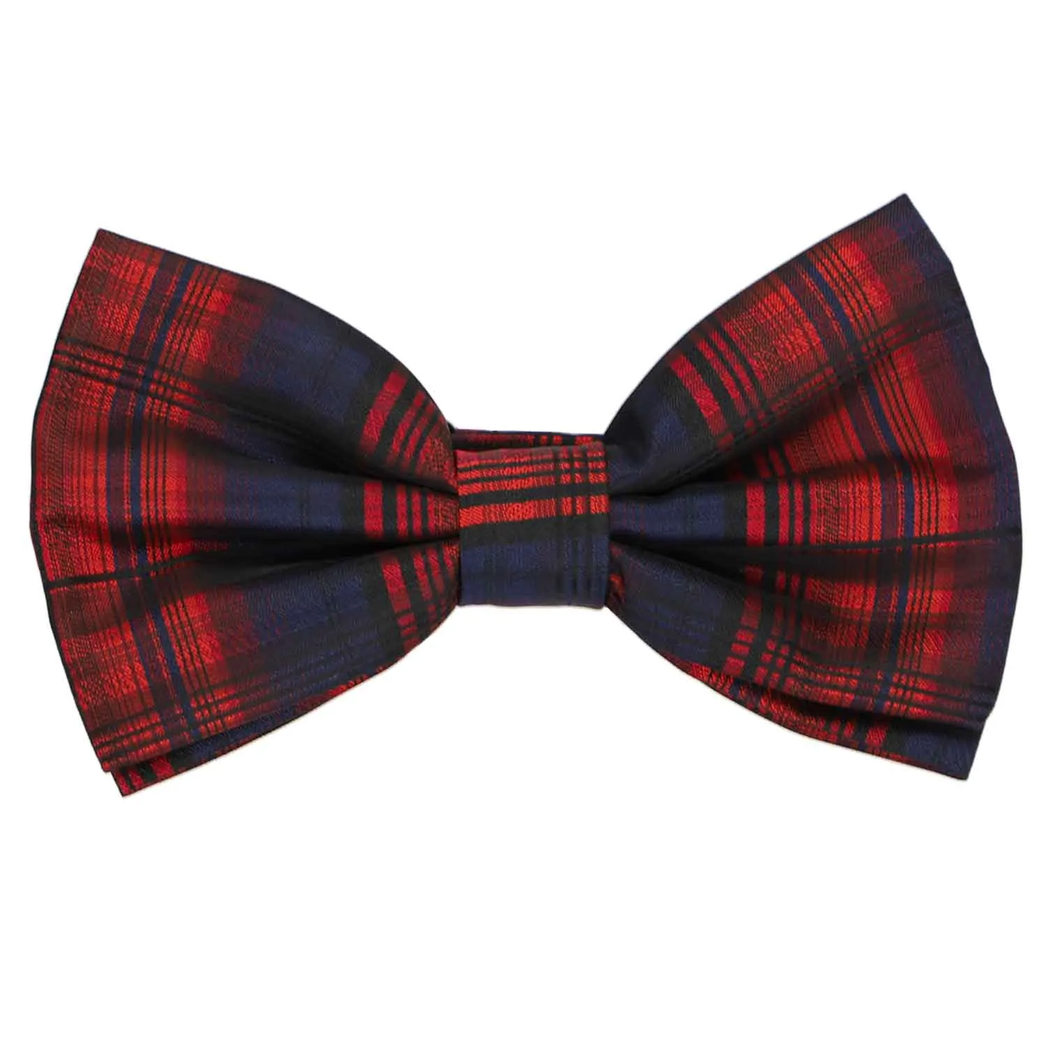 Red and Blue Delano Plaid Bow Tie
