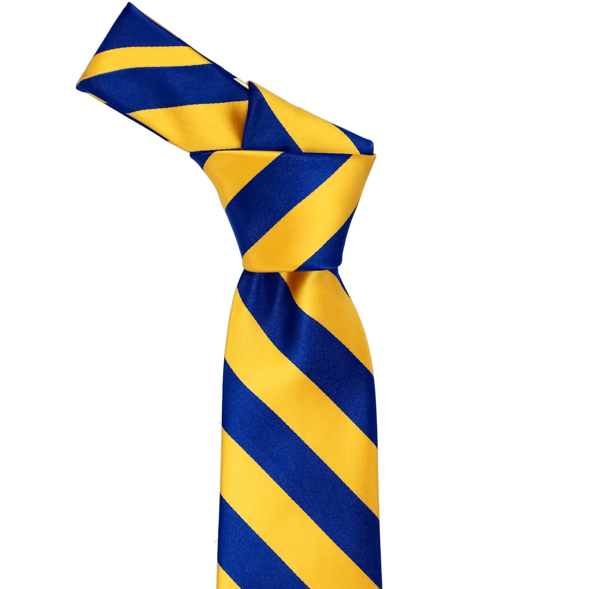 Royal Blue and Golden Yellow Striped Tie