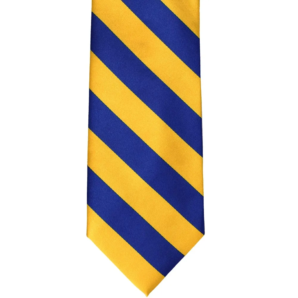 Royal Blue and Golden Yellow Striped Tie