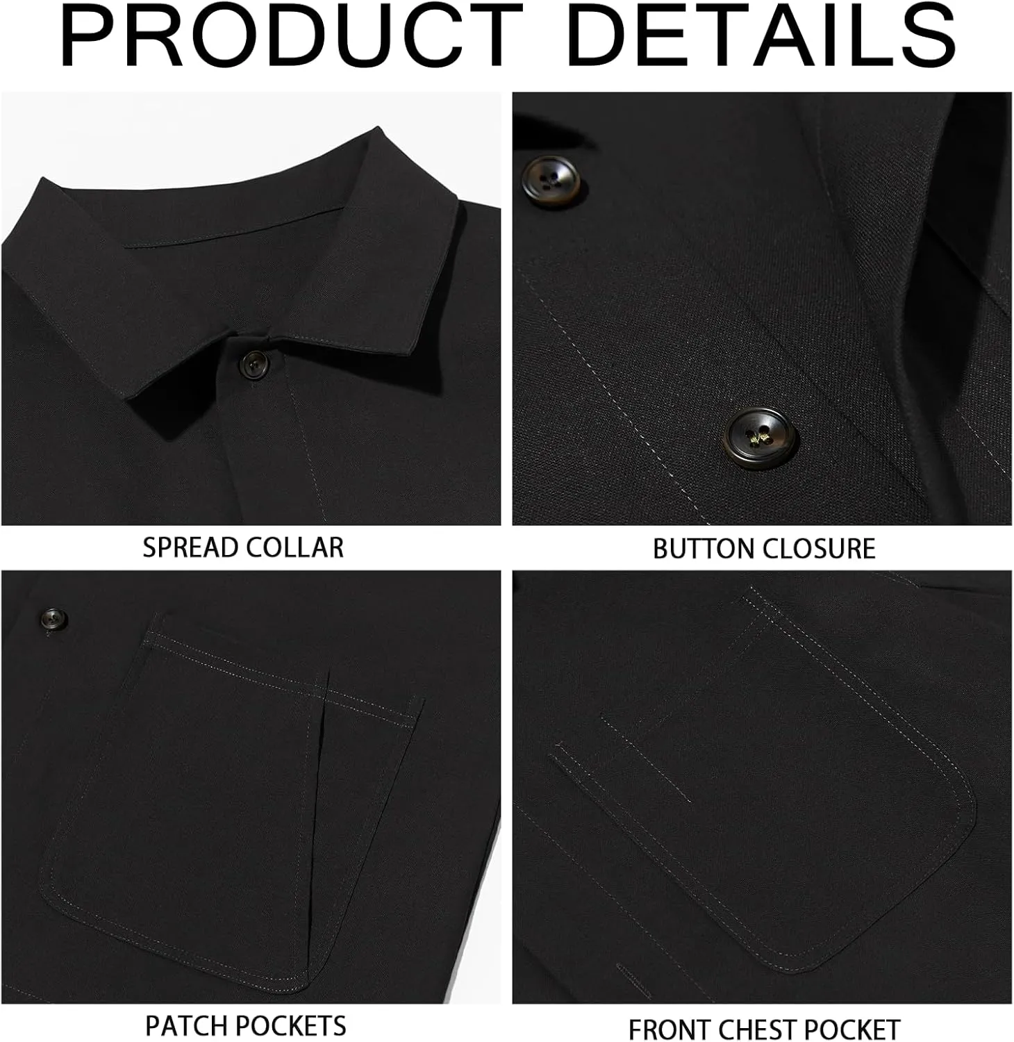 Runcati Mens Linen Shirt Jacket Button Down Long Sleeve Shacket Casual Cotton Casual Lightweight Jacket