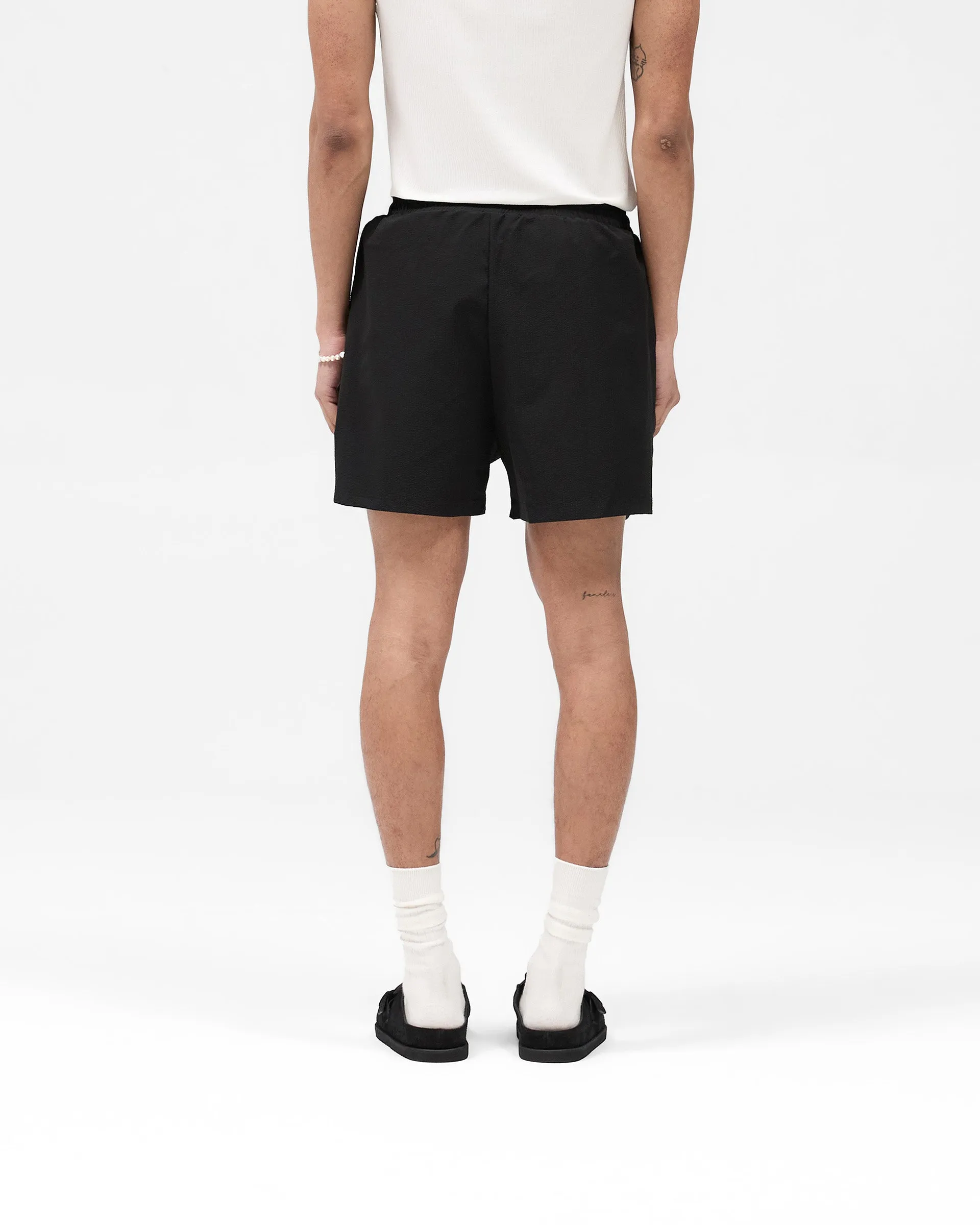 Seersucker Smart Swim Short - Black