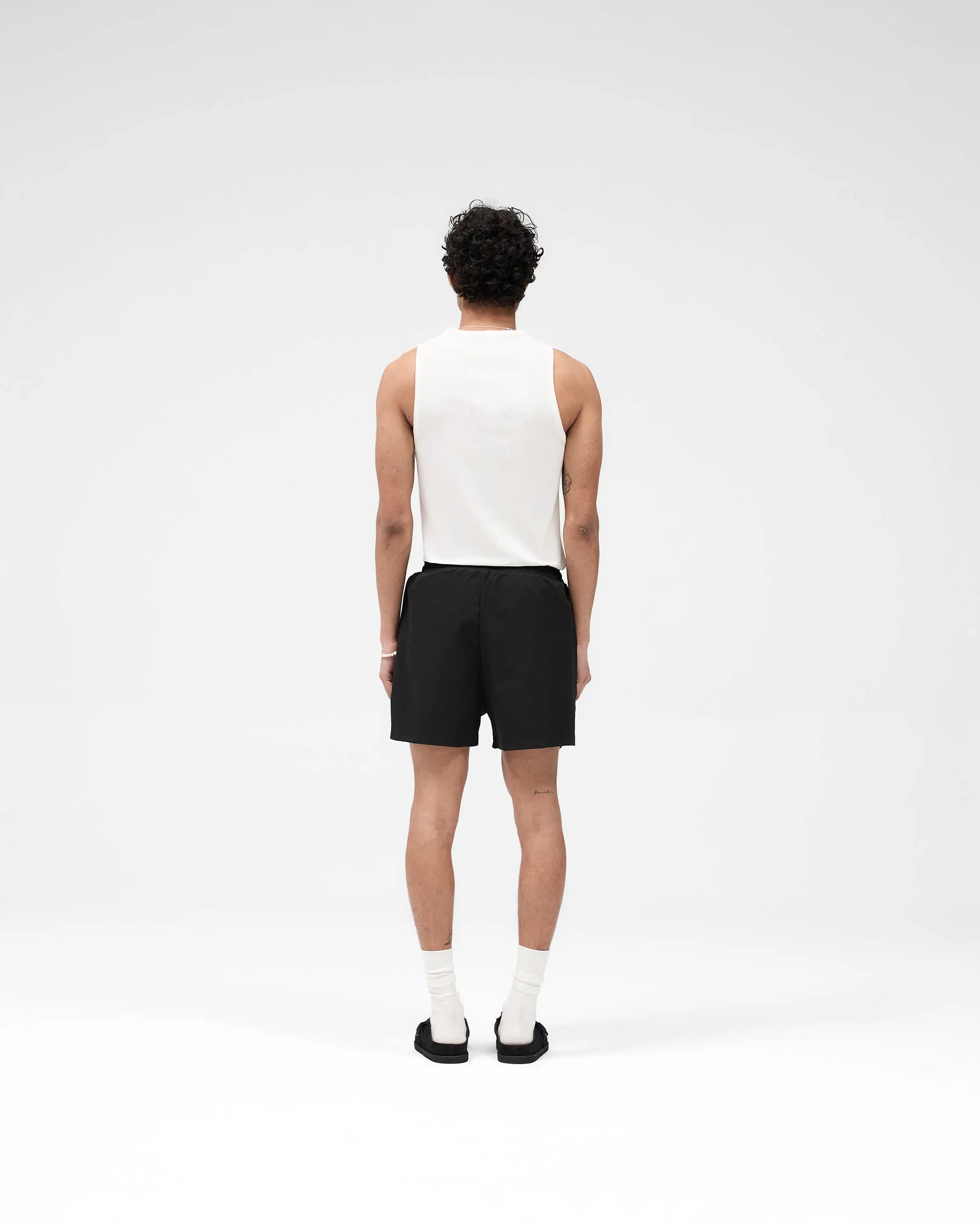 Seersucker Smart Swim Short - Black