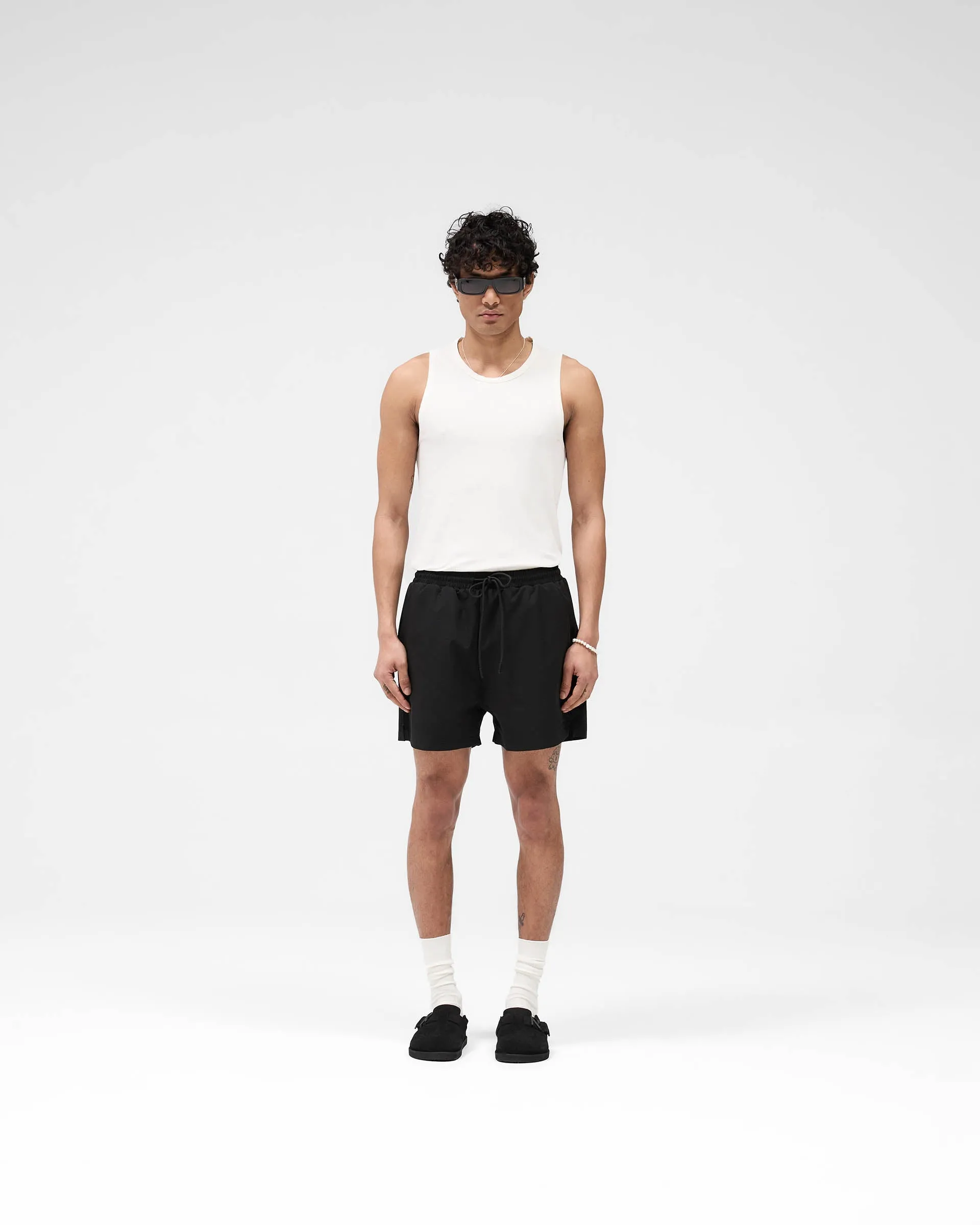 Seersucker Smart Swim Short - Black