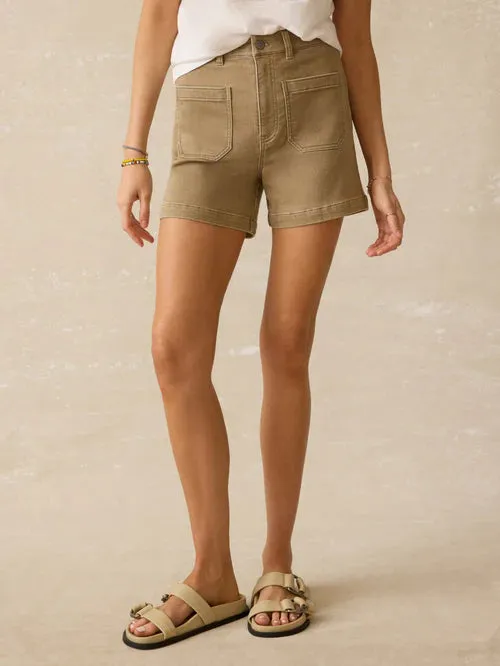 STRETCH TERRY PATCH POCKET SHORTS