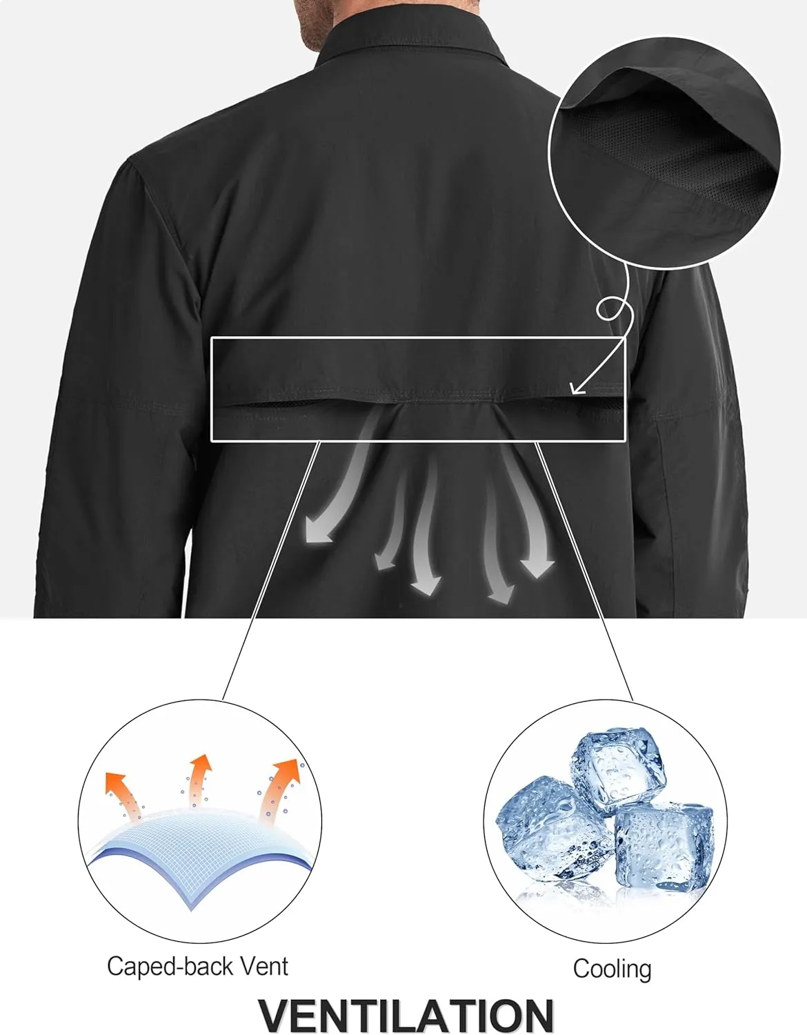 TACVASEN Men's Tactical Shirts Long Sleeve Quick Dry Breathable Button Down Fishing Work Safari Hiking Camping Hunting