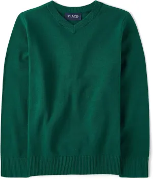 The Children's Place Boys' Long Sleeve V-Neck Pullover Sweater