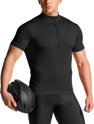 TSLA Men's Short Sleeve Bike Cycling Jersey, Quick Dry Breathable Reflective Biking Shirts with 3 Rear Pockets