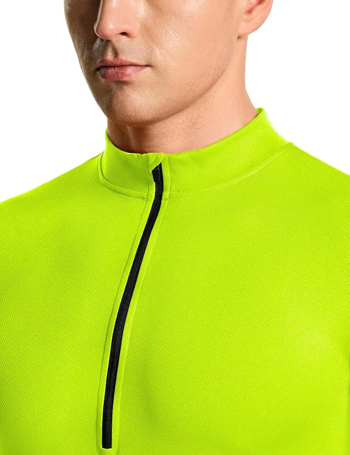 TSLA Men's Short Sleeve Bike Cycling Jersey, Quick Dry Breathable Reflective Biking Shirts with 3 Rear Pockets