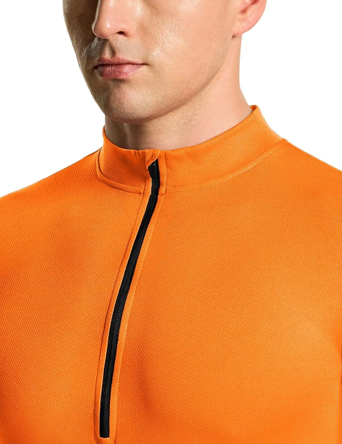 TSLA Men's Short Sleeve Bike Cycling Jersey, Quick Dry Breathable Reflective Biking Shirts with 3 Rear Pockets