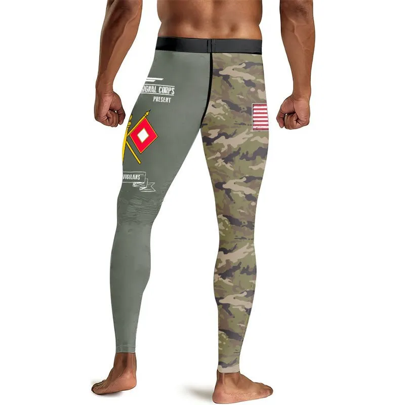 US Army Signal Corps Men's Compression Leggings