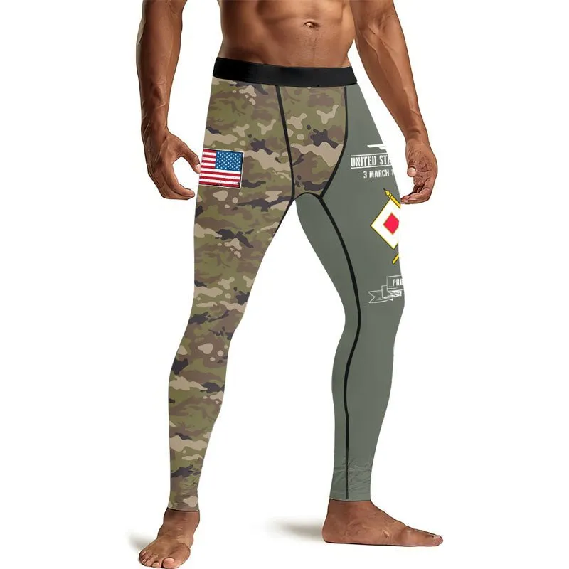 US Army Signal Corps Men's Compression Leggings