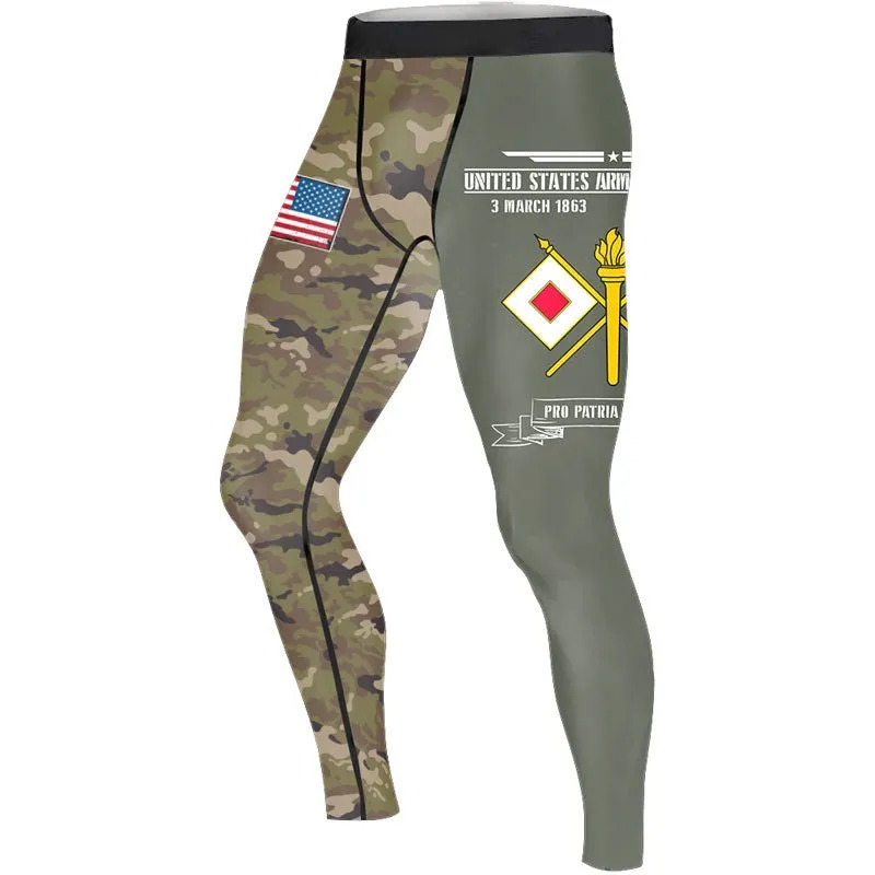 US Army Signal Corps Men's Compression Leggings