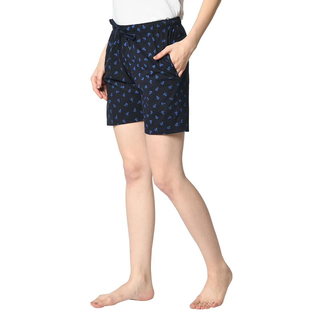 Vimal Jonney Dark Blue Shorts For Women's