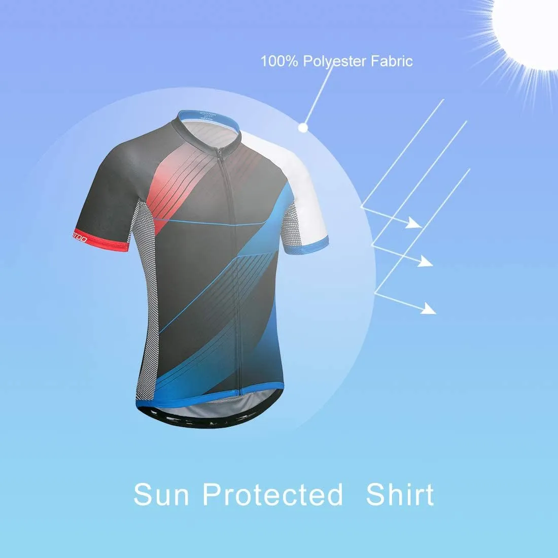 wantdo Men's Cycling Jerseys Mountain Bike MTB Jersey Short Sleeve Bike Shirts Breathable Quick Dry Cycling Clothing